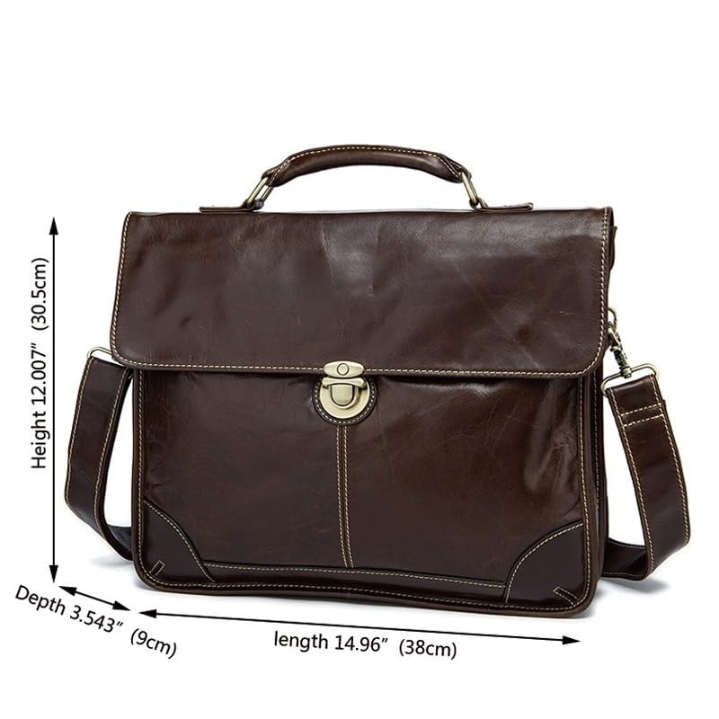 Leather Briefcase for Men Vintage Men's Briefcase Large Capacity Men's Business Computer Bag2