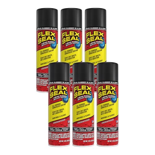 Flex Seal Spray Rubber Sealant Coating 14-oz Black (6 Pack)