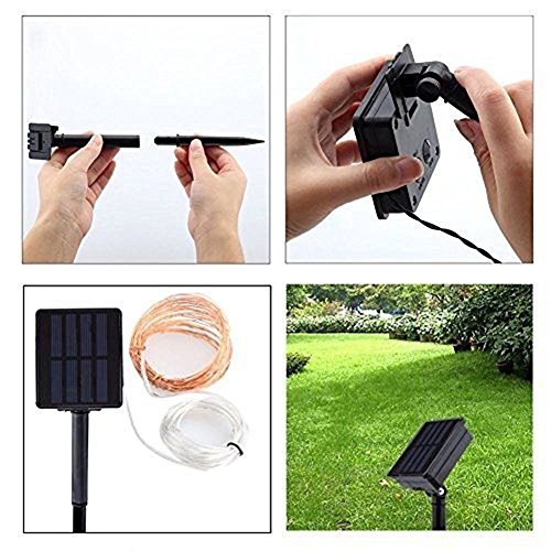 Grefine 100 LED Solare Fata Luci Stellato Corda