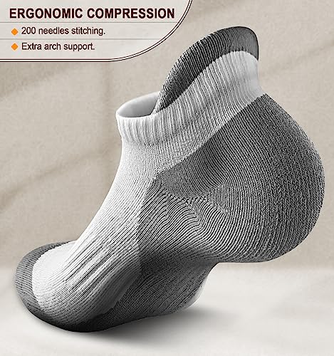 Image of BULLIANT Men Running Socks 6Pairs-Ankle Athletic Socks Wicking Cushioned for Men Walking-Arch Compression Support(6Pairs,Shoes Size:Men 10-12)