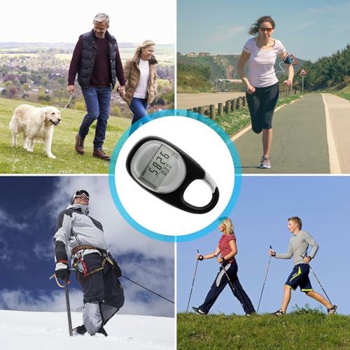 Neoreser Schrittzähler, Tragbar Digitaler Schrittzähler, 3D Schrittzähler mit Clip, Schrittzähler Zum Gehen, Einfacher Schrittzähler Ohne App und Handy, für Gehen Laufen Sport(Schwarz)