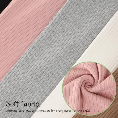 Chicuo 5 Pack Girls Cotton Leggings Multipack Girls Toddler Stretchy Full Length Pants Kids Basic Solid Pants4