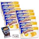 Banana Twinkies (10 packs, 10ct - 100 Twinkies) - Rounds Chocolate Covered Pretzel Balls (1, 5oz bag) - Gourmet Snack Bundle - 11 Items Total