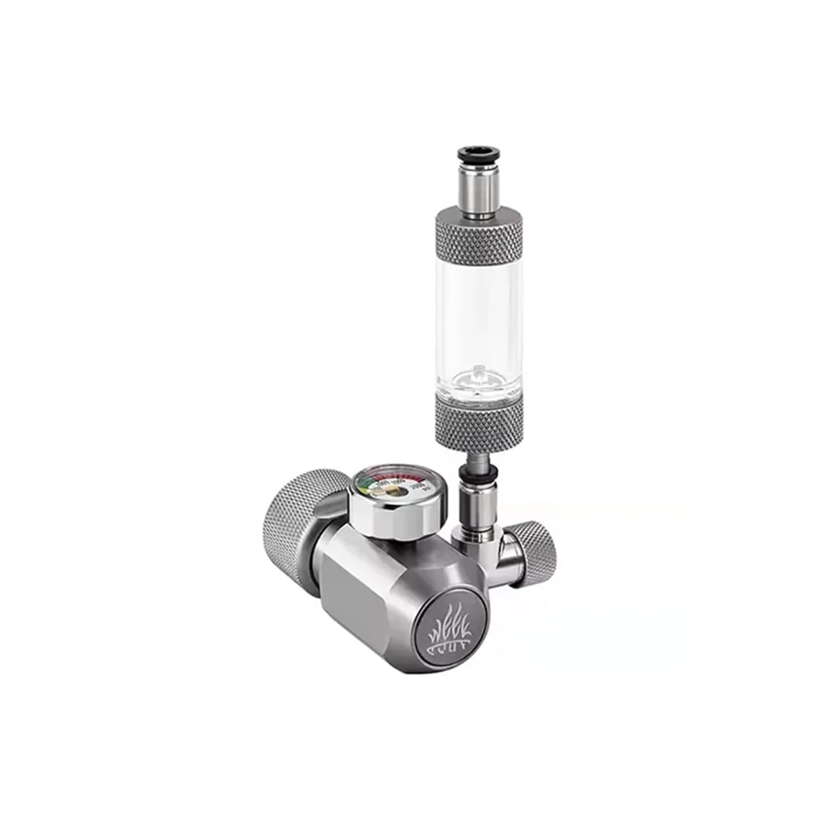 Jauge en Alliage d'aluminium de régulateur de CO2 d'aquarium avec Compteur de Bulles for l'aquarium et l'entretien des Plantes Aquatiques(C02-MV-S,M22)