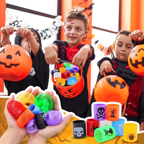 Image of Mini Spring Party Favors, Goodie Bags Stuffers for Birthday Party, Classroom Prizes Kids Prizes, Small Bulk Toys Gifts (Halloween-24P)