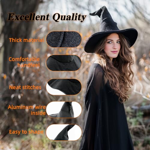 Witch Hat, 18IN Wizard Hat Cosplay Accessories for Halloween Costume Party Christmas Masquerade Carnivals2