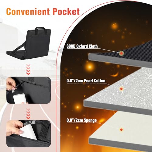 REDCAMP Heated Stadium Seat,Heating Seat Cushion with Back for Camping Fishing (Mobile Power Pack Not Included) by REDCAMP - Image 3
