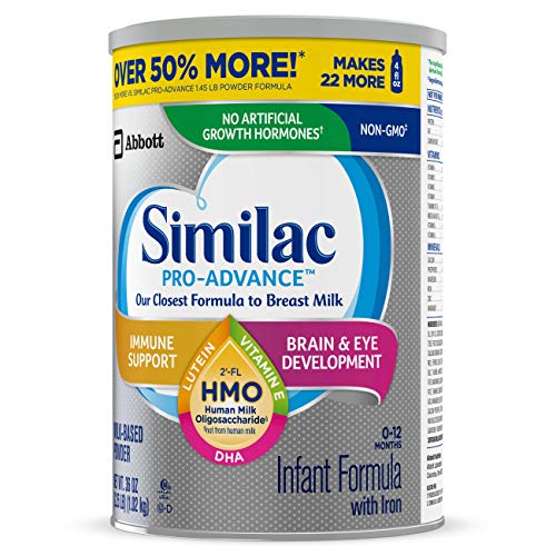 Similac Pro-Advance®* Infant Formula with Iron, 3 Count, with 2’-FL HMO for Immune Support, Non-GMO, Baby Formula Powder, 36-Ounce Cans