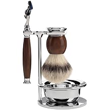 MUHLE Sophist 4-piece Silvertip Fiber Brush 5-Blade Razor Luxury Shaving Set