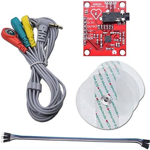 ECG Module AD8232 ECG Measurement Pulse Heart Rate Sensor Module Kit ECG Monitoring Sensor for Arduino with Dupont Cable