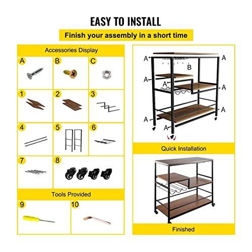 Estante para vino móvil y mueble buffet para cenas elegantes en terrazas y salones 6