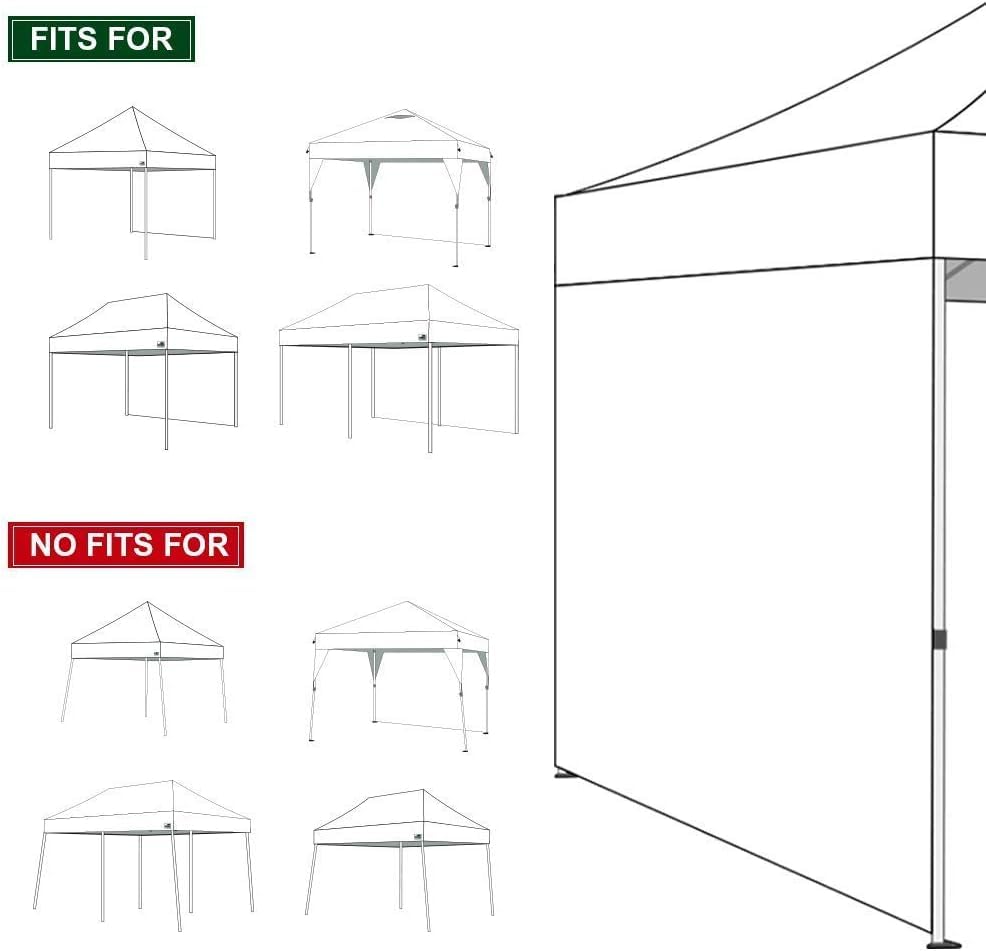 Image of Eurmax USA 10x10 Pop Up Canopy SunWall-UV Protection for Tents,Blocks Sunlight&Wind,Water Resistant Side Wall Only,Easy Hook & Loop Installation,Fit for 10FT Straight Leg Shelters&Gazebo,Grass Green