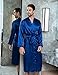 Produktbild Schwarzer Groomsman Robe Männer Seidensatin Robe Sommer Casual Nachtwäsche V-Ausschnitt   Kimono Yukata Bademantel Kleid -blue-5-XL
