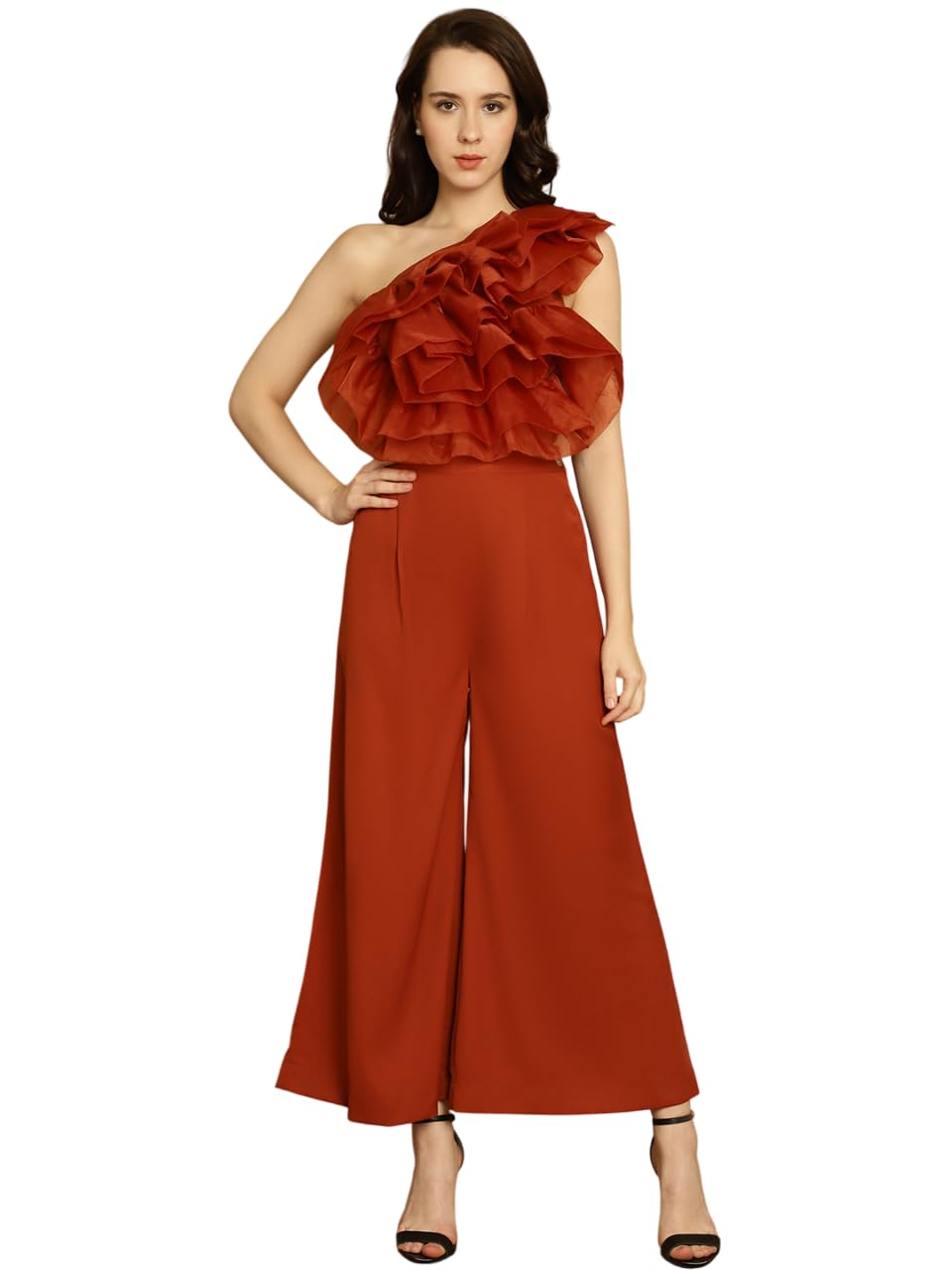 Stylish Womens Polyester Solid One Shoulder Regular Fit Co-ord Set | Lightweight & Breathable Fabric | Top with trouser Set-image-15