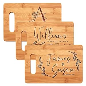 Personalized Cutting Board, 11 Designs, 5 Wood Styles Cutting Board – Wedding Gifts for Couple, Housewarming Gifts…