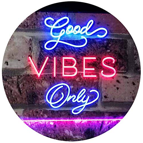 ADVPRO Good Vibes Only Home Bar Disco Room Display Dual Color LED Neon Sign Blue & Red 24