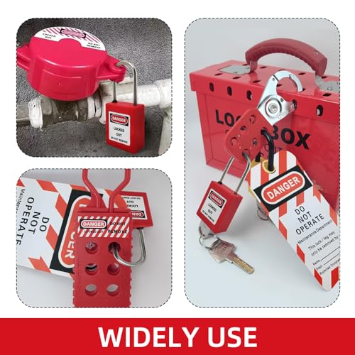 Image of 10pcs Lockout Tagout Locks Set-10pcs Red Loto Locks,Lockout Locks Keyed Different,Safety Padlocks for Electrical Lockout Tag Out Kit,2 Keys Per Lock, OSHA Compliant Lock Out