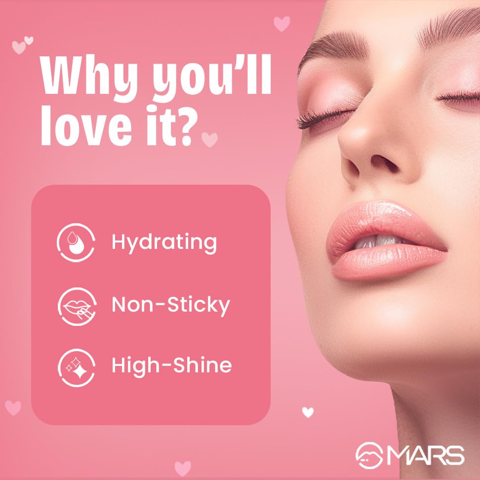 Image of MARS Candylicious Sheer Lip Gloss for Women | Hydrating & High Shine | Lightweight | Non-Sticky | Enriched with Vitamin-E, Hyaluronic Acid & Avocado Ester (4.0ml) (01-CANDY CRUSH) (Pack of 2)