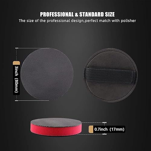 Miniatura 2 de SPTA Almohadilla de barra de arcilla, 3 pulgadas de grado medio, 1 almohadilla de agarre de mango y 1 aplicador de barra de arcilla, almohadilla de