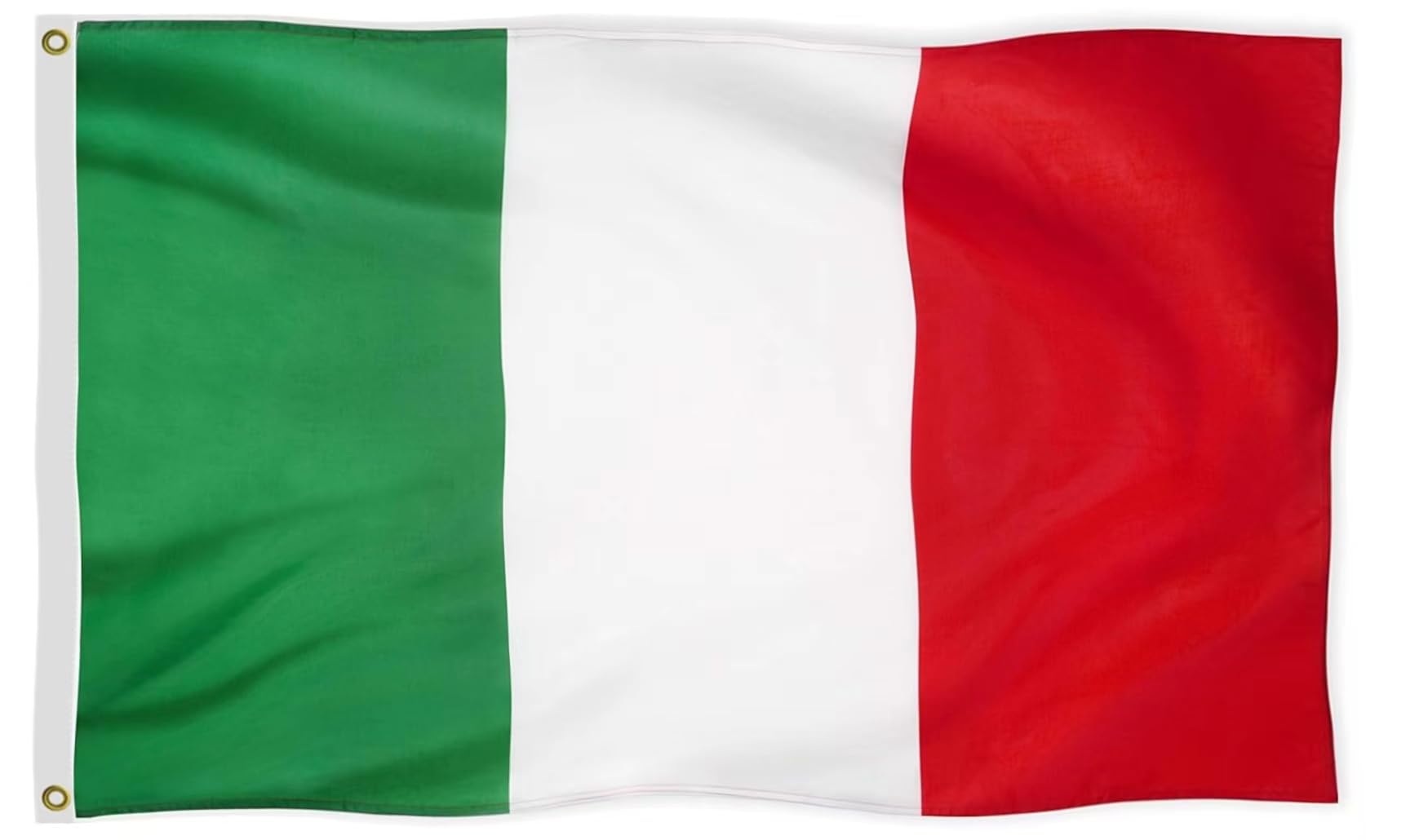 Italy Flag 6X10 FT, Outdoor Polyester Flags, Double Stitched Italian National Flags with Brass Grommets and Stronger Header. (6X10)