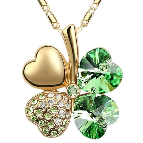 Mall of Style Irish Necklace - Shamrock Chain - Gold Clover Pendant - Good Luck Jewelry...