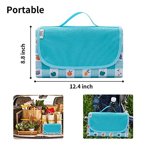 image for Picnic Blanket 5’×6.6’ Water Resistant Picnic Mat for Adults Blue