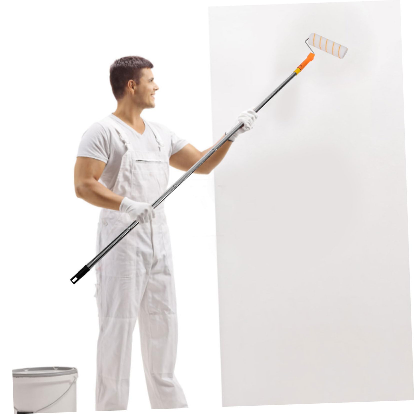 Rodillo de Reparación de Pared con Brocha 1 Juego de Cubiertas de Repuesto para Rodillo de Pintura Kit de Brochas para Pintura de Pared con Varilla Telescópica