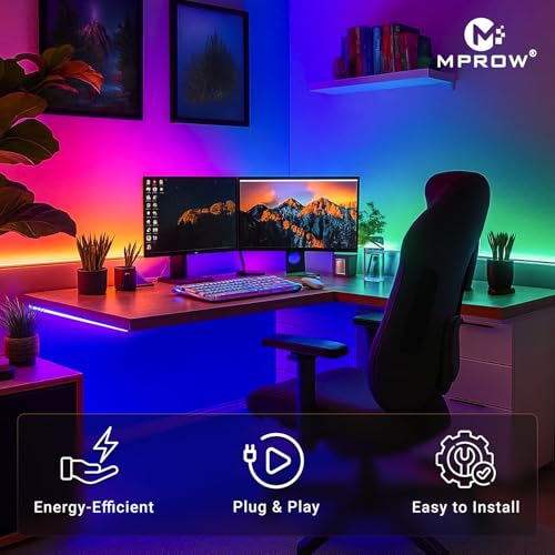 Image of MPROW 5Meter LED Rope Light | 48 LEDs /Meter Waterproof Strip Light | Cove Light for False Ceiling, Diwali, Balcony & Indoor Decoration (Multicolor)