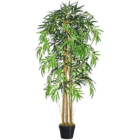 Outsunny Bambú Artificial 150cm con Maceta Cover