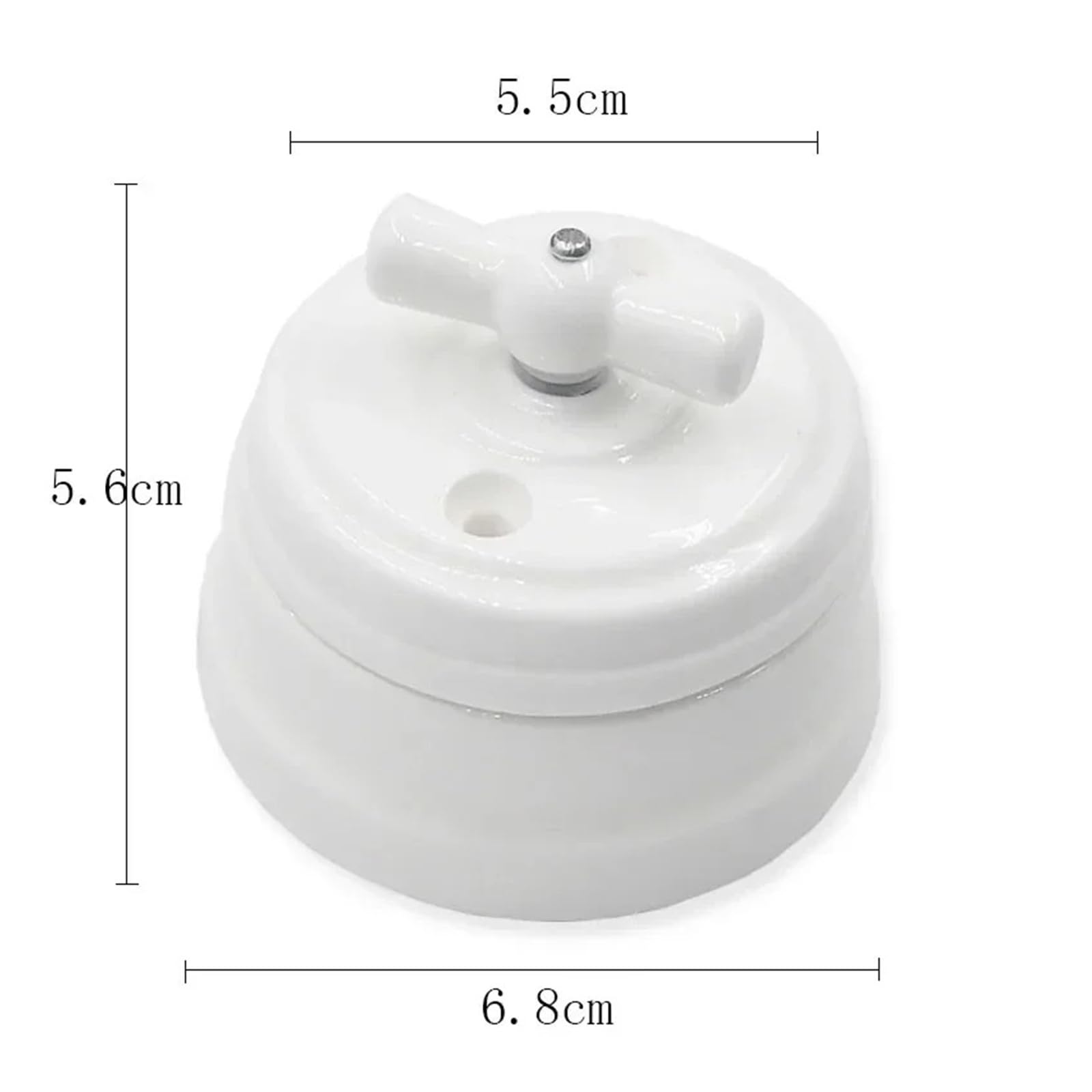 Interruptor rotativo cerámico for lámpara de pared, 10 A, 110-220 V(Black EU Socket)