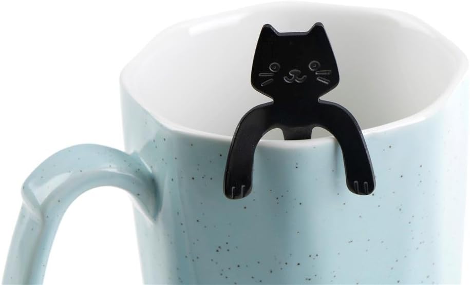 Flash Deals - 50% OFF 4 Pcs/Set Coffee Spoon Mini Cat Hugging Kitty Spoon,Tea Soup Sugar Dessert Appetizer Seasoning Bistro Spoon,Hanging Cup Spoon by OBANGONG