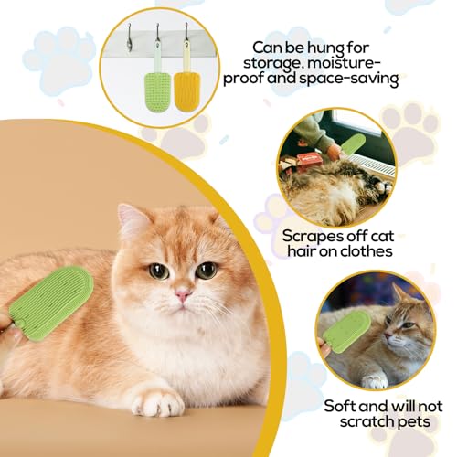 Image of 2 Pcs Cat Tongue Combs, Cat Hair Brush Cat Tongue Licking Hair Comb Cat Double Sided Brush Pet Massage Comb for Indoor Long Haired Kitten Fur Grooming & Shedding Easily Removes Fur Reducing Hairballs