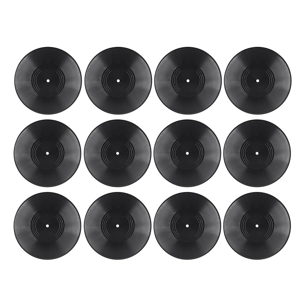 Hndhbfgrt Blank 7-Inch Vinyl-Style Discs Fake Retro Record Discs Blank Vinyl Records Decor for Rock & Roll Party, Home Studio Wall Display