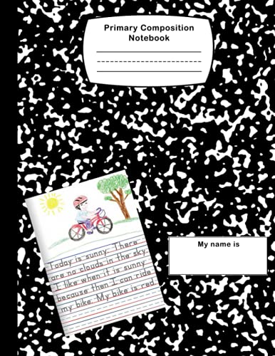 Primary composition notebook grades k-2: Marble Primary Composition Notebook with picture space | top half blank | Handwriting Practice Paper | ... Notebook for girls and boys | 120 Pages