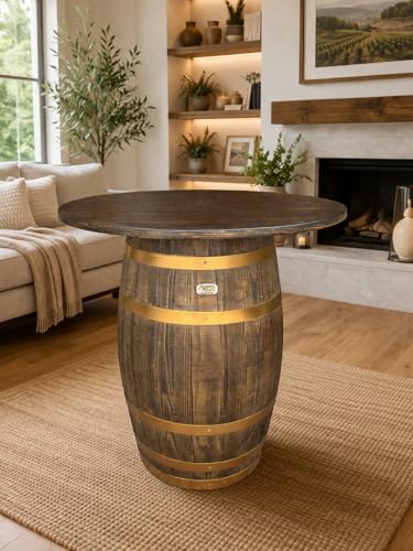 Dimensioni della botte: Altezza 85 cm da terra con piano superiore di diametro 80 cm