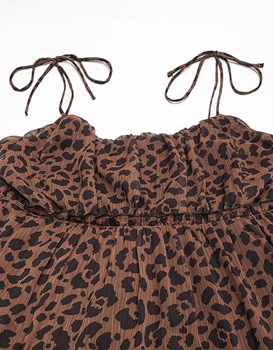 Image of Moomaya Women Printed Mini Dress, Strappy Shoulders Tiered Short Summer Dress