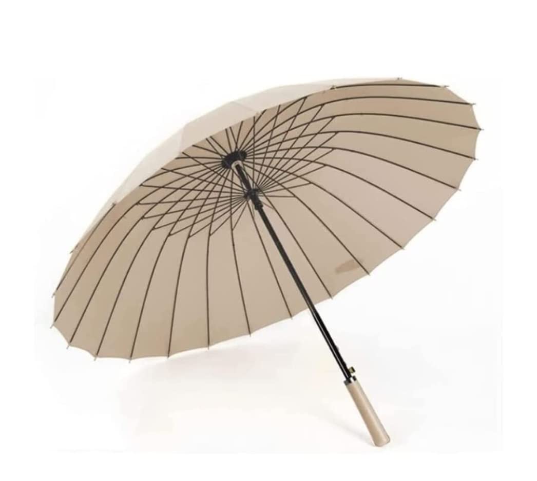 Parasol Odporny na Burzę Automatyczny Parasol Golfowy Z Otwartym Baldachimem Ze Skórzanym Uchwytem Ponadgabarytowy Parasol Z Wentylowanym Kijem Dla Biznesu Samochód Parasol (Color : C)