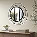 Cityelf 2 Set 15.7'' Black Circle Mirrors Wall Decor Iron Frame Wall Art Round Mirror Home Decor Hanging for Living Room/Bedroom/Bathroom/Entryway (Medium Size 15.7 inch,Circles)