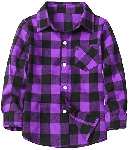 Image of Betusline Boy and Men Button Down Plaid Shirt