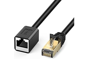 J&D Tech 6 Feet Cat 6 Ethernet Extension Cable, Shielded RJ45 Male to Female Adaptor