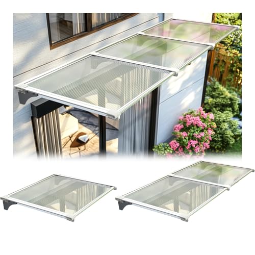 Toldo para puerta exterior, 120 x 300 cm, resistente a la intemperie, protección solar y lluvia, para puerta delantera, balcón y patio, toldo de sombra para hogar y jardín