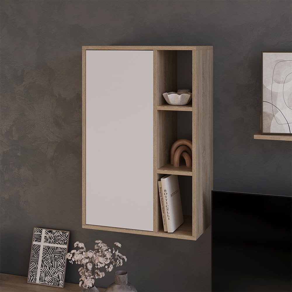 Vicco Hängeschrank Berno, Sonoma/Weiß, 50.1 x 78.4 cm