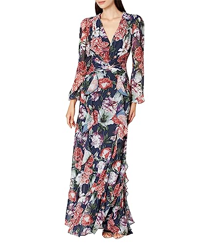 dress the population carina embroidered dress Xscape Evenings Floral Gown 6372X