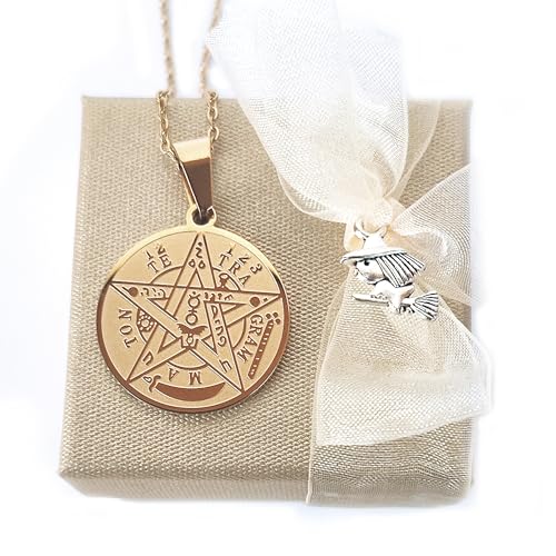 SIMBOLIKS Tetragrammaton colgante de acero Amuleto de protección