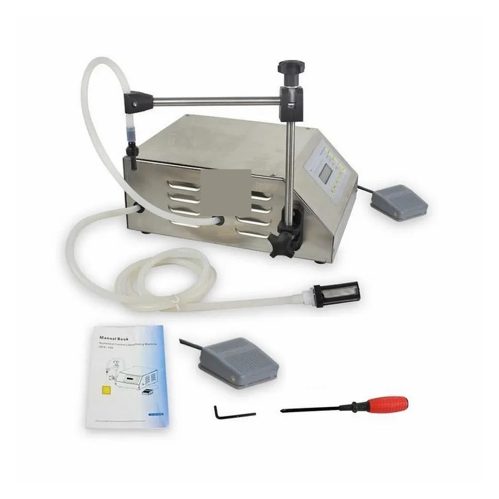 GFK-160 Półautomatyczna maszyna do napełniania butelek z płynem 2-3500 ml Sterowanie cyfrowe Napój Sok E-liquid Perfumy Olej Napełniacz pedałowy Zabezpieczenie przed kapaniem i przeciekaniem