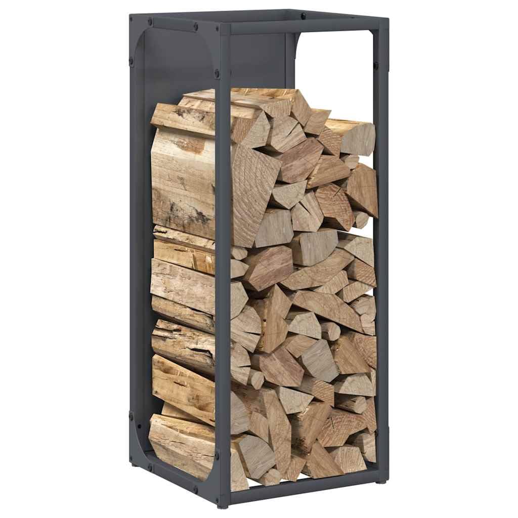 Tomostar Range Bûche Vertical, Range Bois Étagère à Bûches Support pour Bois de Cheminée Portant de bois chauffage anthracite 25x25x60 cm
