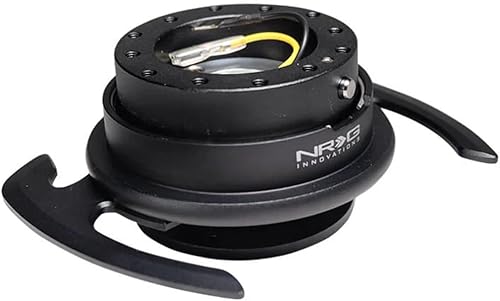 Miniatura 4 de NRG Innovations NRG-SRK-700BK GEN 4.0 Kit de liberación rápida para adaptador de volante, cuerpo negroanillo negro con manijas y patrones de pernos
