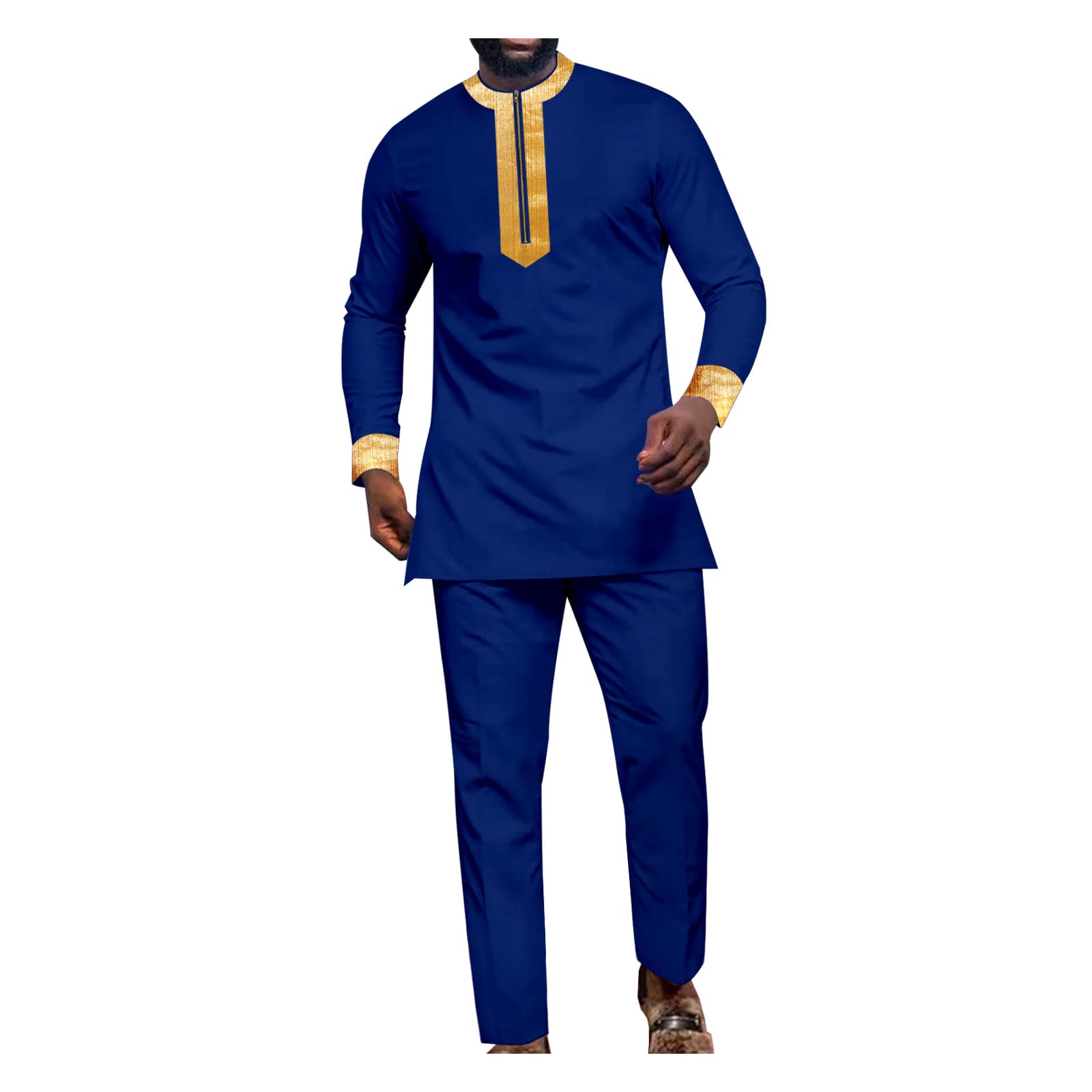 private afripride African Suits for Men Tracksuit Dashiki Embroidery Shirts and Pant 2 Piece Set Ankara Outfits