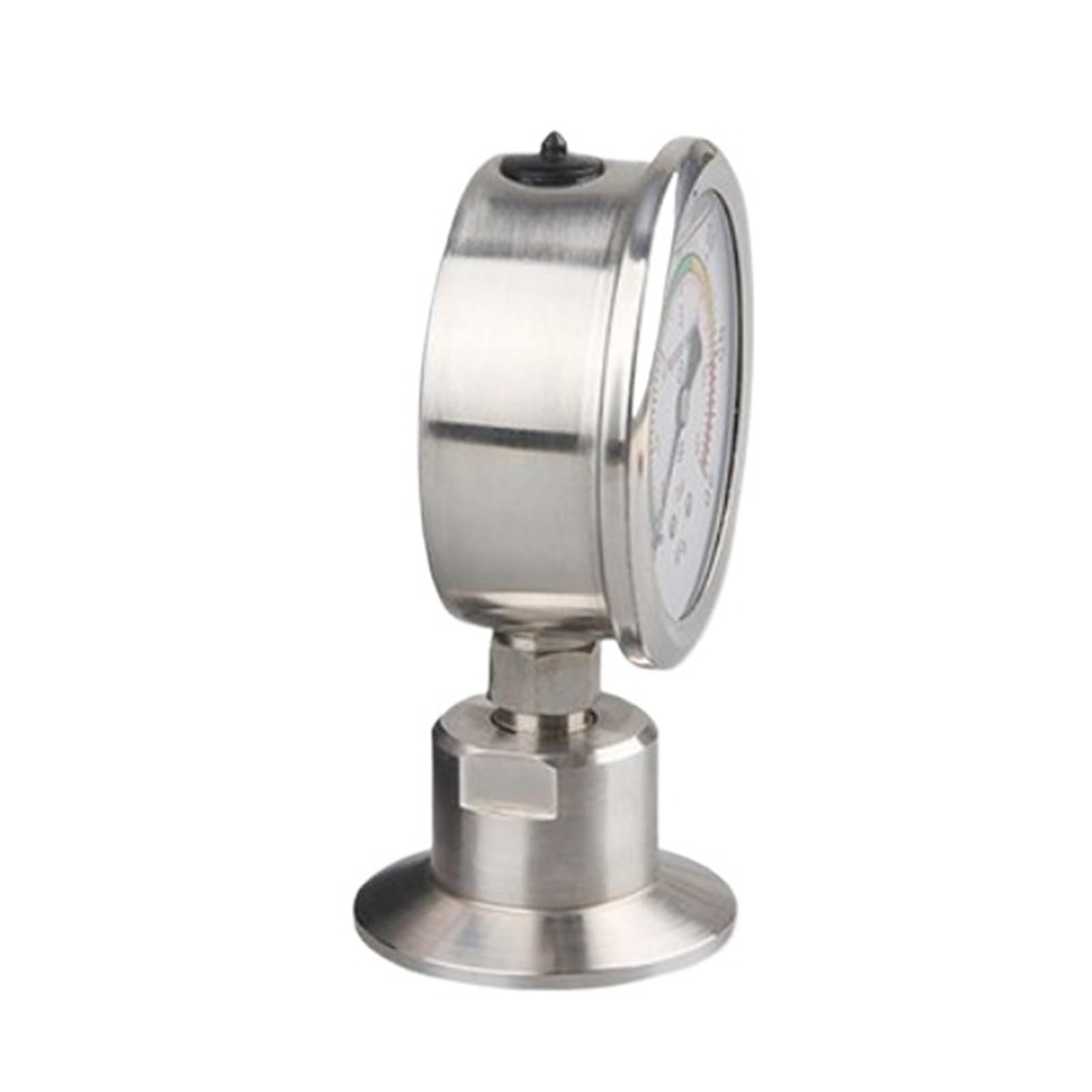Manómetro de presión de triple abrazadera de 1.5 pulgadas (50.5 mm) y 2 pulgadas (64 mm), escala dual (bar/PSI), cuerpo SS304 y diafragma SS316 (0-6 Mpa, virola de 50.5 mm de diámetro exterior)