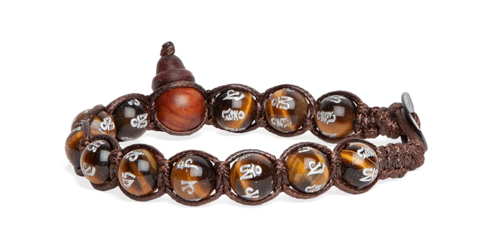 Bracciale Tamashii Mani Stones con pietre naturali | 8 mm | incise con polvere d’Argento
